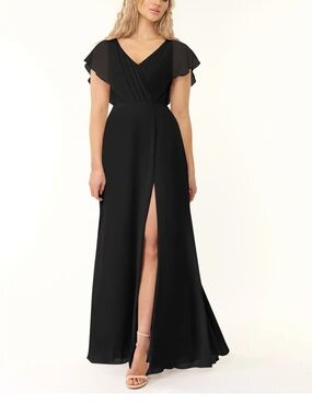Azazie Rylee Black Chiffon Bridesmaid Dress